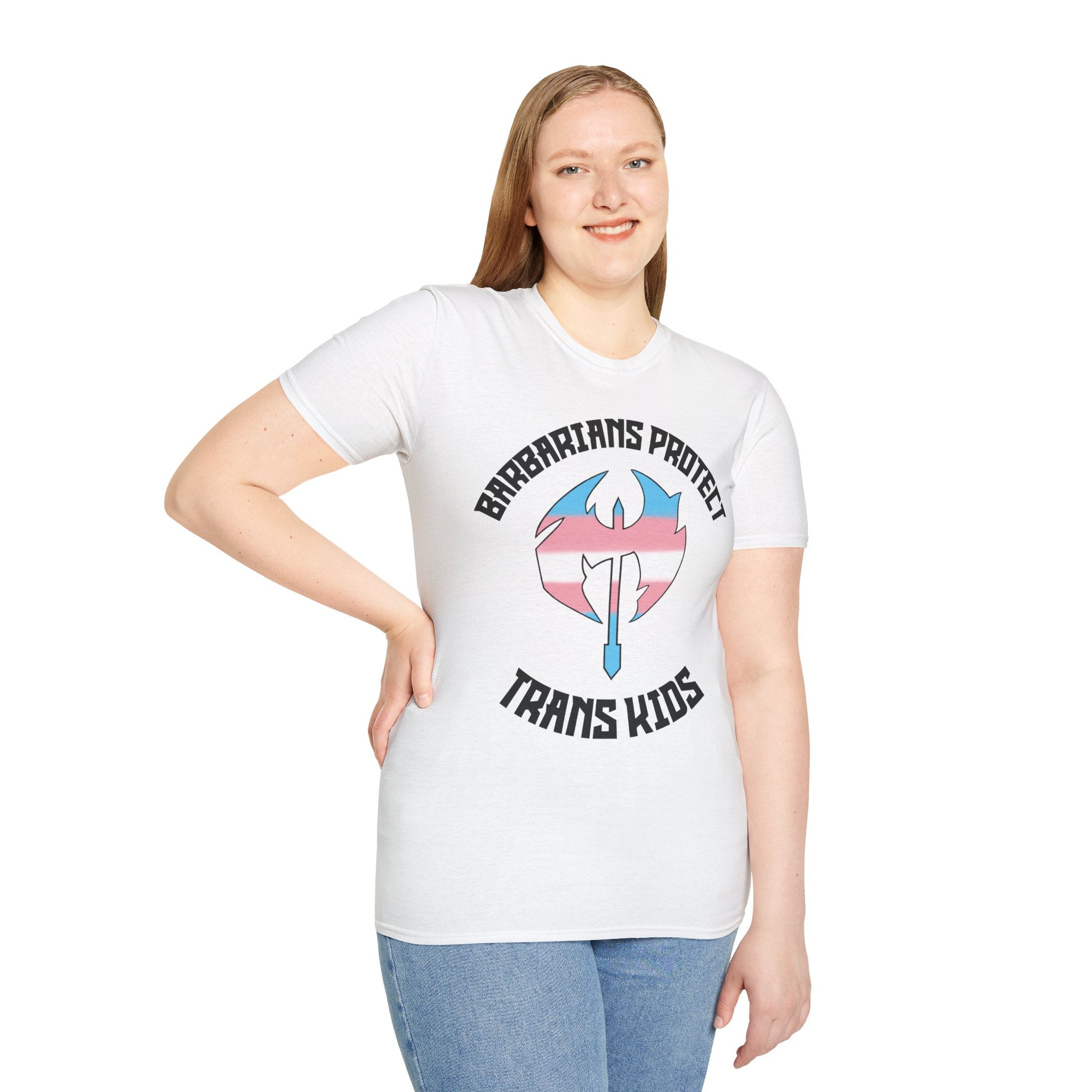 Barbarians Protect Trans Kids — Pride T-Shirt