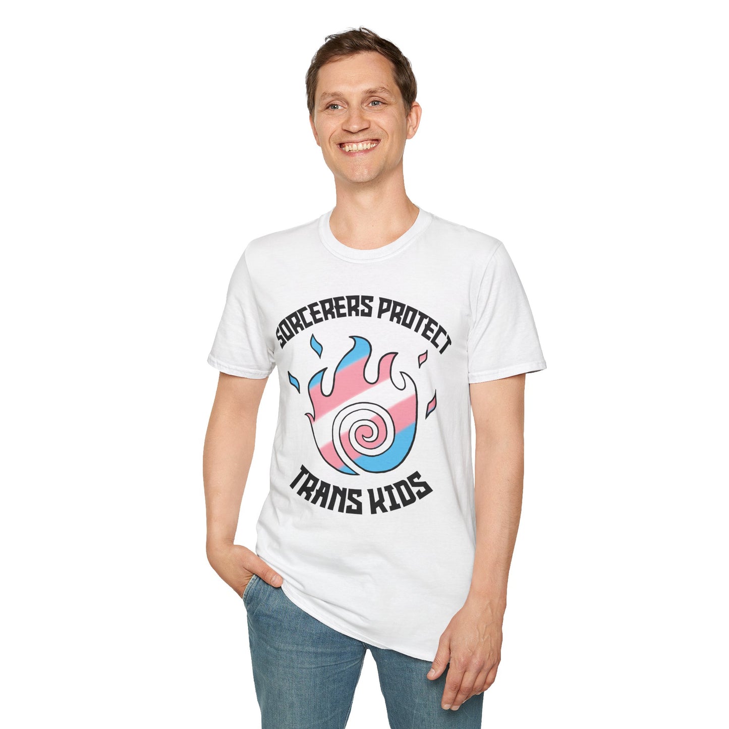 "Sorcerers Protect Trans Kids" — Pride T-Shirt