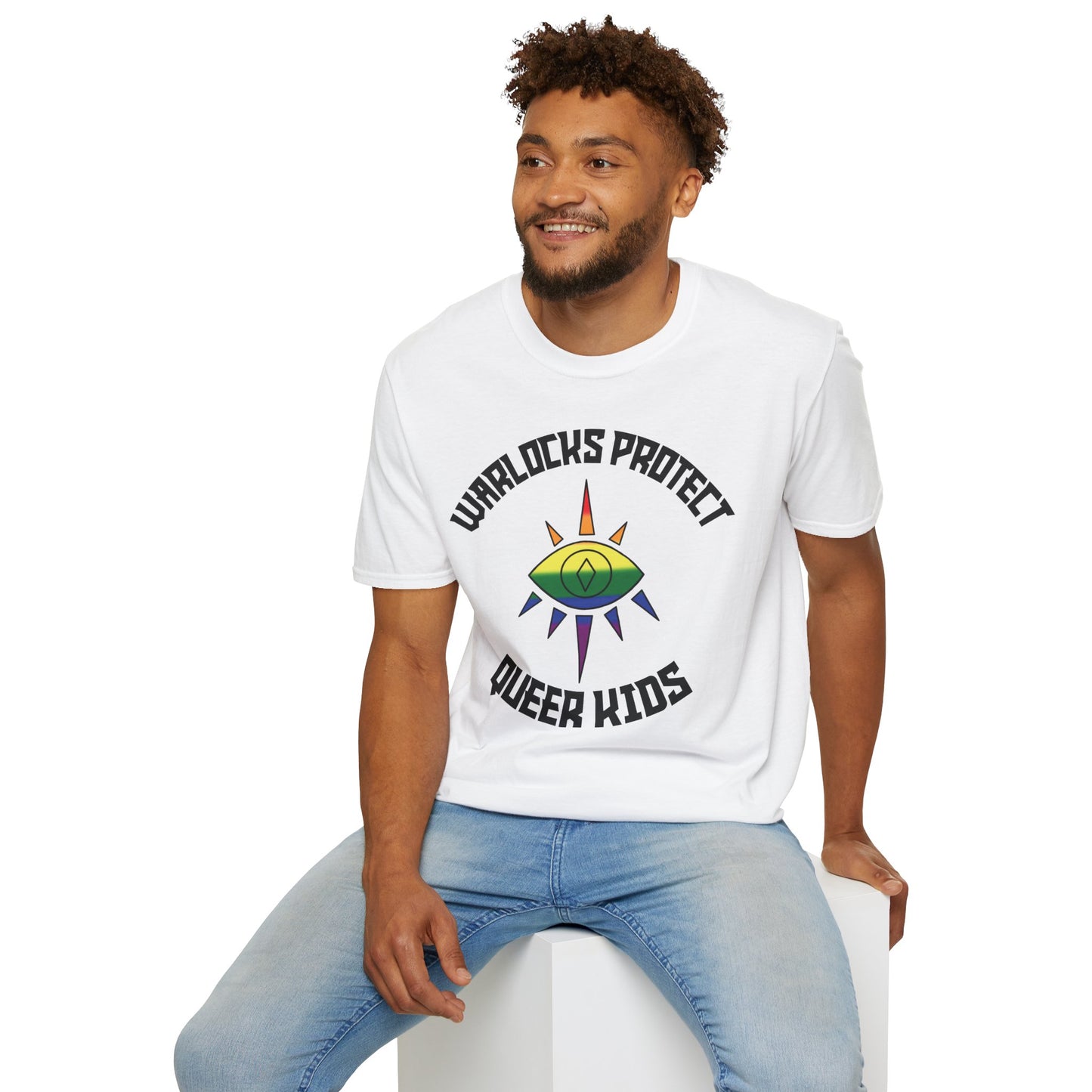 "Warlocks Protect Queer Kids" T-Shirt — Trans Pride Graphic Tee