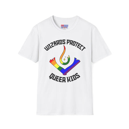 "Wizards Protect Queer Kids"  T-Shirt — Pride Ally Magic Tee